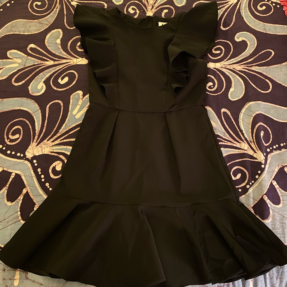 Milly Minis Girls Black Ruffle Dress